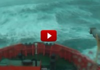 Huge wave is about to hit the ship...........